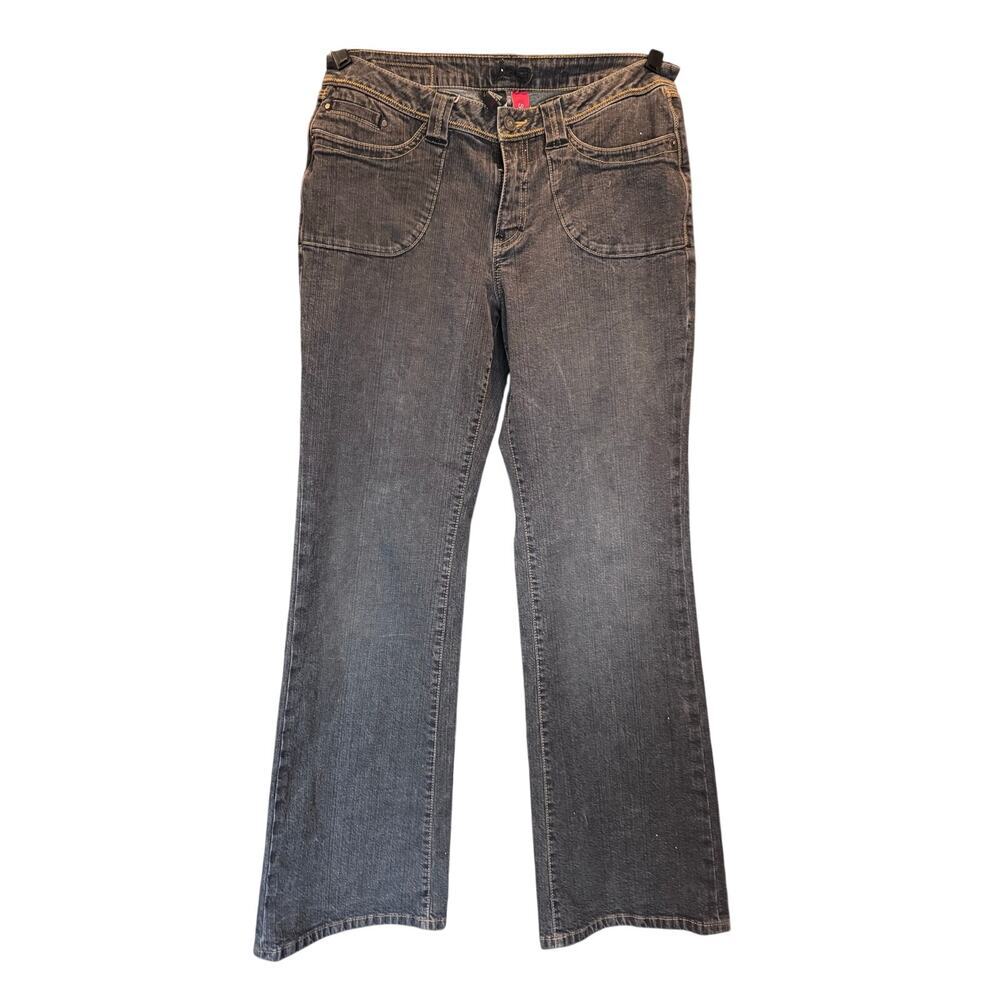 Jag Women’s Gray Stretch Bootcut Jeans Size 12 Mid Rise Comfort Denim